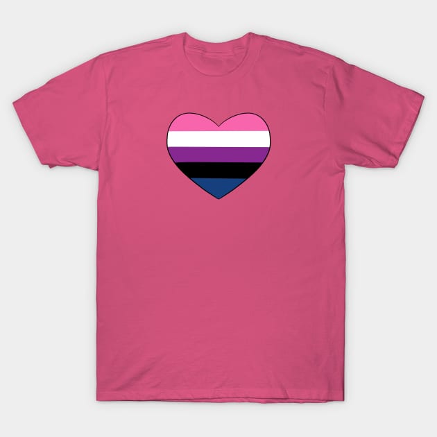 Genderfluid Heart T-Shirt by smolbees